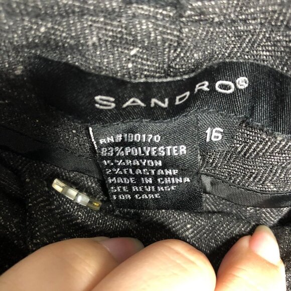 Sandro Womens Tummy Control Stretch Gray Dress Career Pants Plus Size 16 - Picture 3 of 6